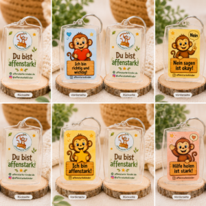 Affenstarke Kinder® – Mutmach-Schlüsselanhängerset (6Stück)